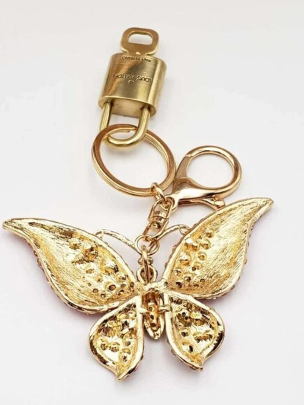 Authentic Louis Vuitton Padlock Gold🔒Key Set + Unbranded Butterfly Charm